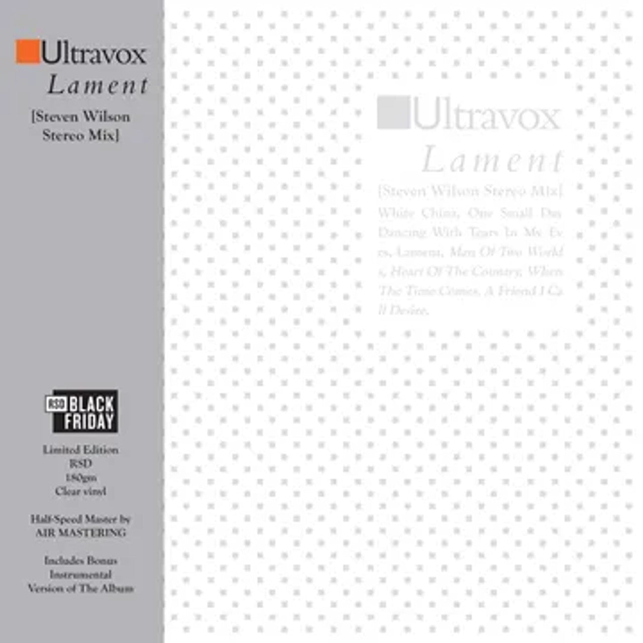 Ultravox – Lament (Steven Wilson Stereo Mix, RSD Black Friday Clear Vinyl 2-LP)